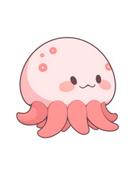Cute Squid Illustration: A Colorful Underwater Adventure Generative AI