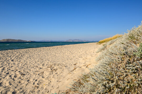 Tigaki beach, very long and beautiful sandy beach on the island of Kos. Greece