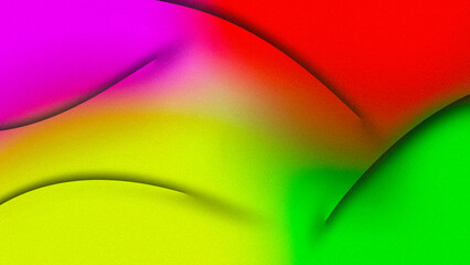 Bright multicolor pink, yellow, red, green, abstract gradient background with wave or dune effects. Wallpapers UHD 8k 4K. Grainy, noisy, rough texture. For screen, desktop, website design, banner