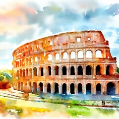 colosseum city Generative AI design.