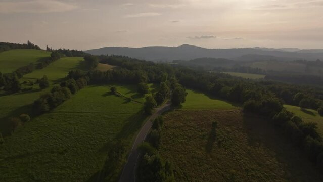 Walim near Walbrzych fields Poland