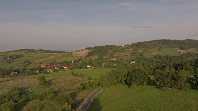 Walim near Walbrzych fields Poland