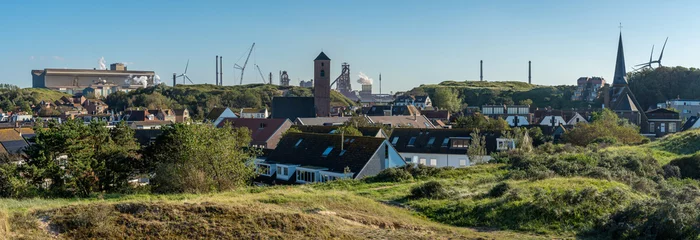 Fototapeten Panorama of Wijk aan Zee, North Holland, The Netherlands © Milos
