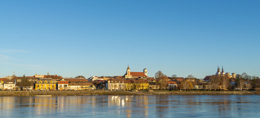 The Hungarian town of Waizen, Vac, on a sunny day on the Danube