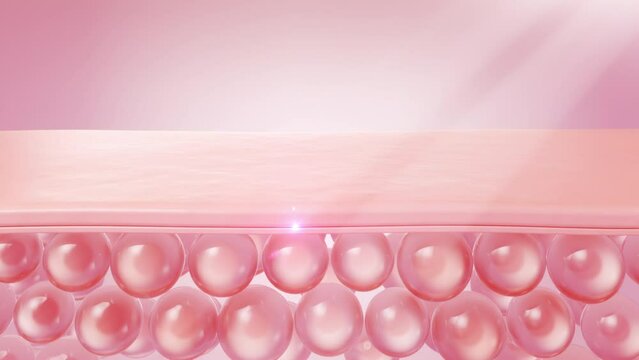 Laser shot through skin cell layer, skin and Facial treatment. 3D animation.