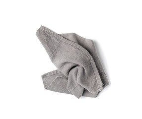 Grey Linen Napkin Cloth, Vintage Folded Tablecloth, Natural Eco Textile, Linen Napkin