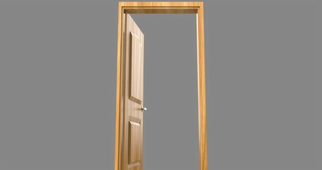 isolated door illustration 3d rendering