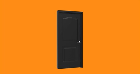 isolated door illustration 3d rendering