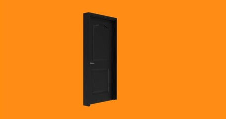 isolated door illustration 3d rendering