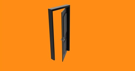 isolated door illustration 3d rendering