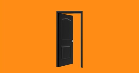 isolated door illustration 3d rendering