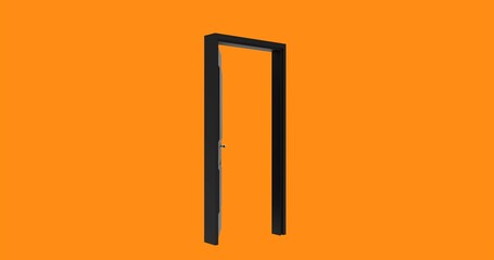 isolated door illustration 3d rendering