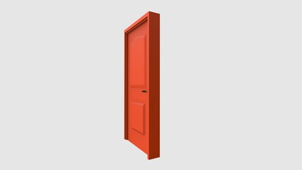isolated door illustration 3d rendering