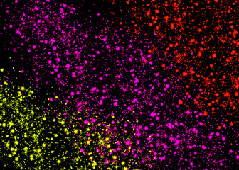 red pink yellow stardust