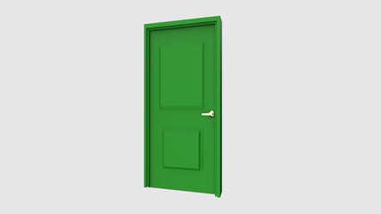 isolated door illustration 3d rendering