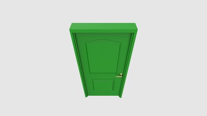 isolated door illustration 3d rendering