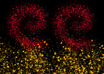 Star Dust yellow and red