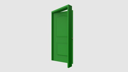 isolated door illustration 3d rendering