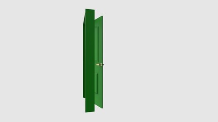 isolated door illustration 3d rendering