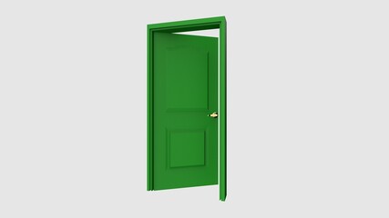 isolated door illustration 3d rendering