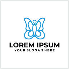 Butterfly logo. Luxury line logotype design. Universal premium butterfly symbol logotype.