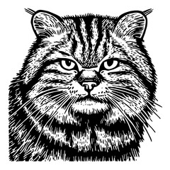 Pallas's cat, manul wild cat sketch  © Satoru Sketches