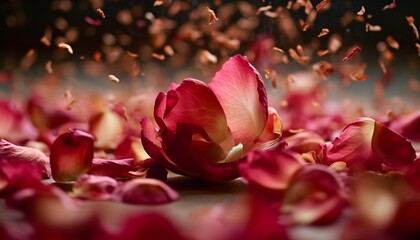 Falling Pink Rose Flower Petals