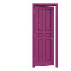 open isolated door closed 3d illustration rendering