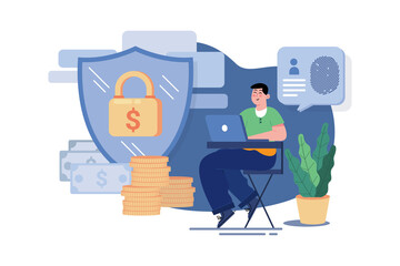 Finance Security Illustration concept on white background