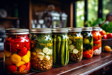 Preserves made from homegrown vegetables.