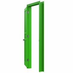 open isolated door closed 3d illustration rendering