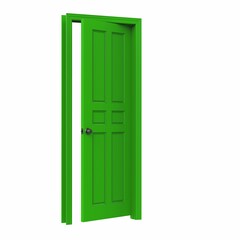 open isolated door closed 3d illustration rendering