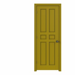 open isolated door closed 3d illustration rendering