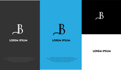The simple elegant logo of letter B with different background colour