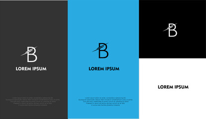 The simple elegant logo of letter B with different background colour