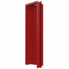 open isolated door closed 3d illustration rendering