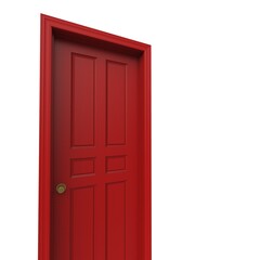 open isolated door closed 3d illustration rendering
