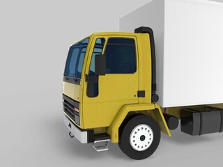 Fototapeta na wymiar truck van transport isolated 3d rendering illustration on a white background