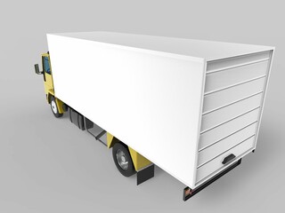 truck van transport isolated 3d rendering illustration on a white background