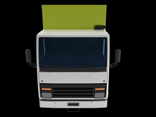 truck van transport isolated 3d rendering illustration on a white background