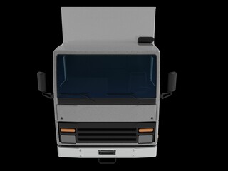 truck van transport isolated 3d rendering illustration on a white background