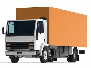 truck van transport isolated 3d rendering illustration on a white background