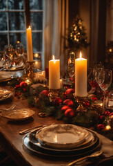 christmas table setting