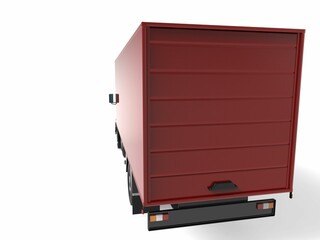 truck van transport isolated 3d rendering illustration on a white background