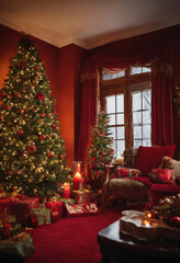 christmas tree with fireplace