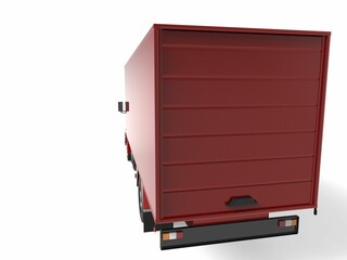 truck van transport isolated 3d rendering illustration on a white background