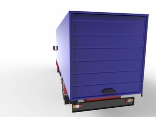 truck van transport isolated 3d rendering illustration on a white background