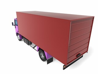 truck van transport isolated 3d rendering illustration on a white background