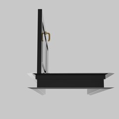 black wooden interior door illustration set different open closed isolated white background