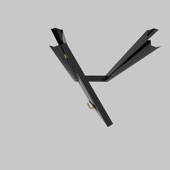 black wooden interior door illustration set different open closed isolated white background